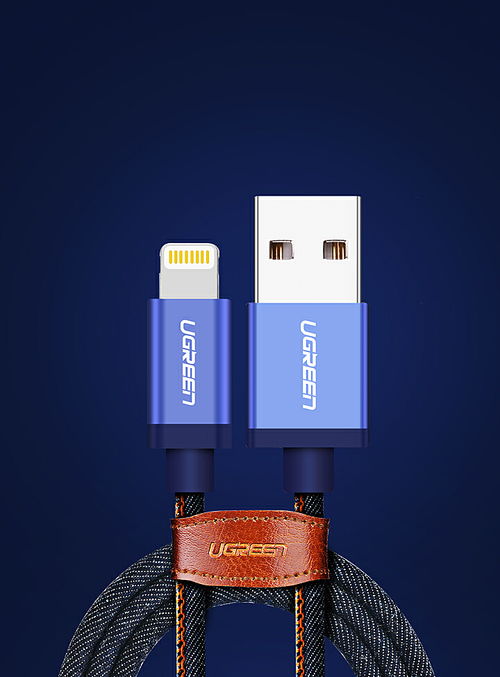 亞馬遜產(chǎn)品拍攝與精修 牛仔布材質(zhì)數(shù)據(jù)線場景圖的天馬創(chuàng)意