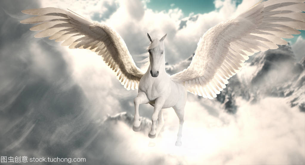 飛馬座的壯麗飛行 3D渲染中的天馬傳奇